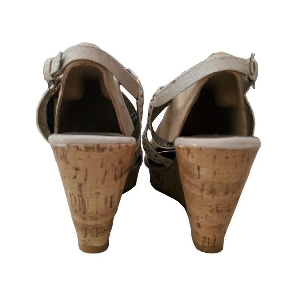 Maurices Linen Bling Wedge Sandals. Cork Size 11 - Picture 9 of 13